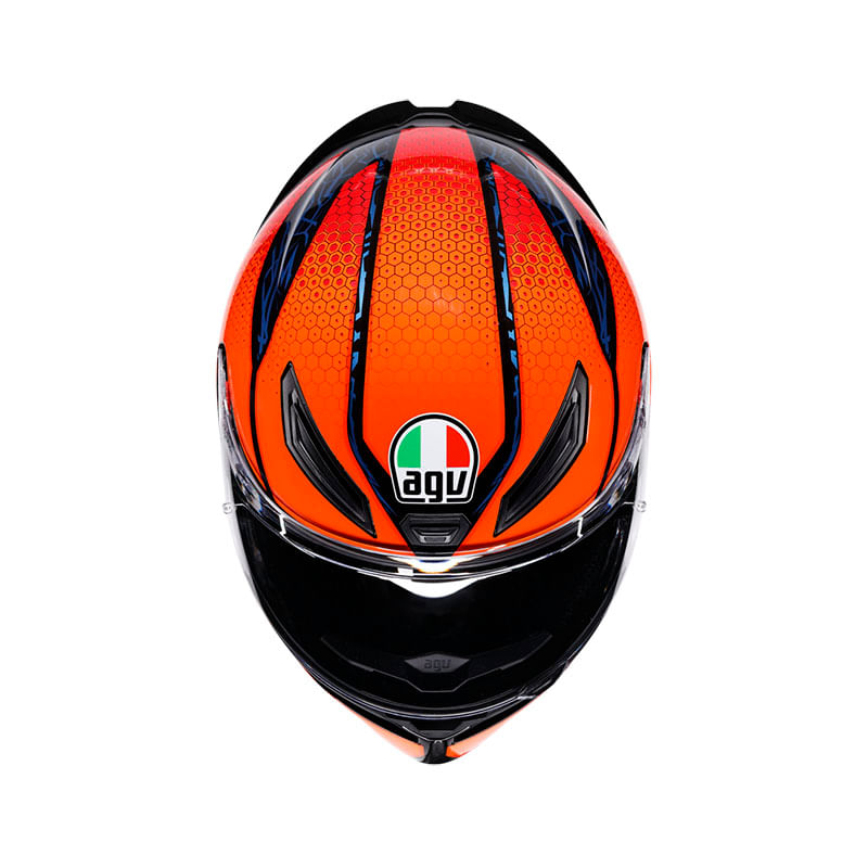 Casco AGV K1 S Speedarmor Negro Naranja Azul - vista 3