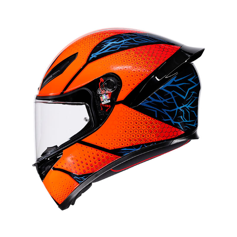 Casco AGV K1 S Speedarmor Negro Naranja Azul - vista 4