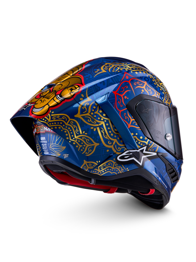 Alpinestars Supertech R10 Martinator Thai Azul Negro Rojo Dorado Brillo - vista 5