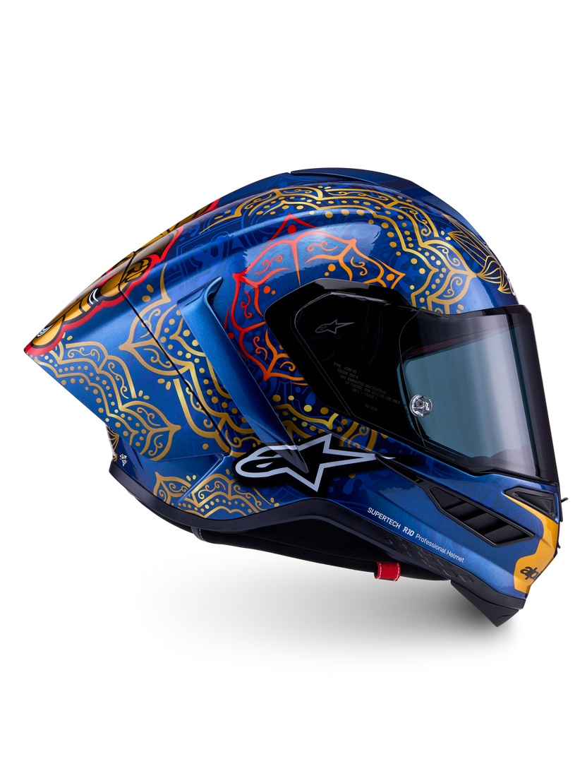 Alpinestars Supertech R10 Martinator Thai Azul Negro Rojo Dorado Brillo - vista 7