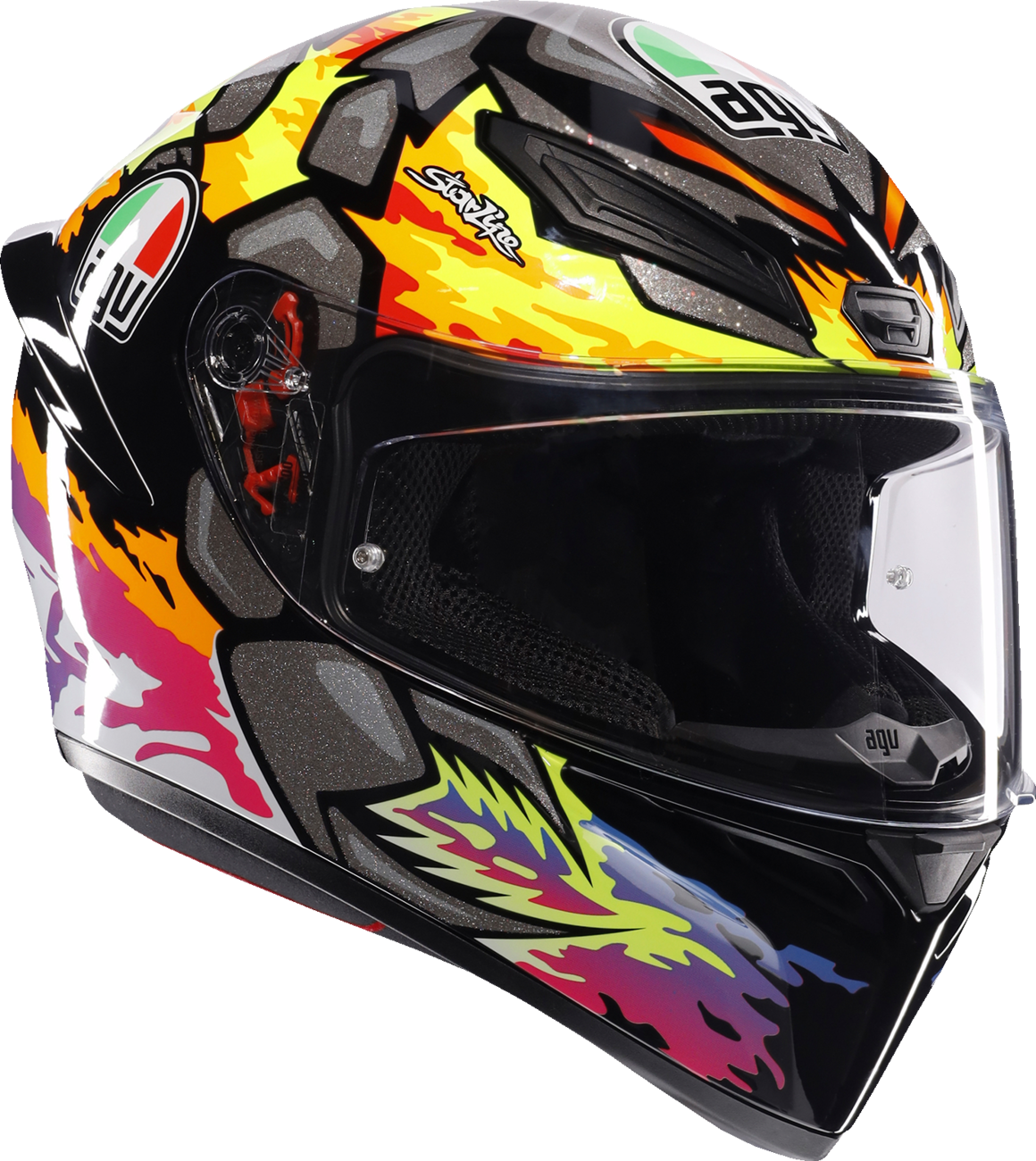 Casco AGV K1 S Bezzecchi 2023 Multicolor Brillo - vista 2
