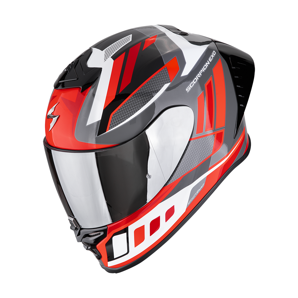 Scorpion EXO-R1 EVO II Air Vital Gris Blanco Rojo Brillo - vista 1