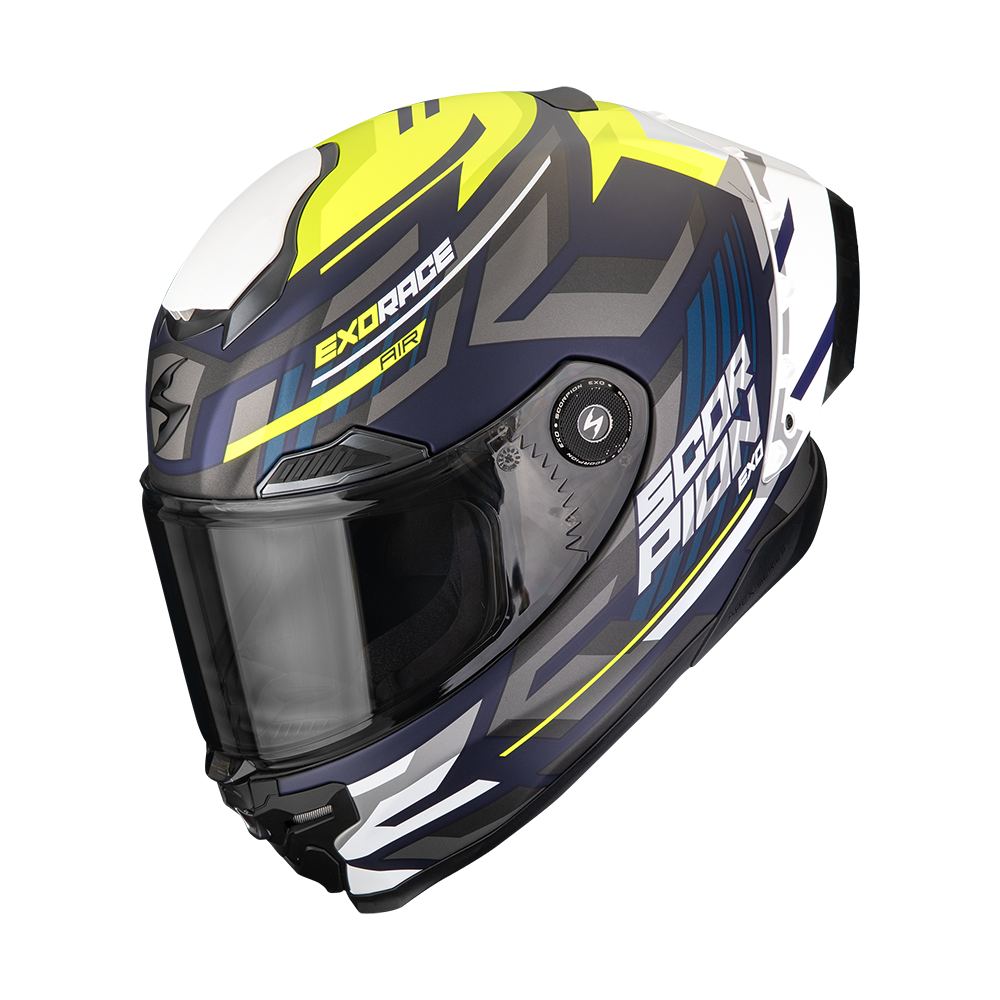 Scorpion EXO-Race Air Kobra Azul Mate Amarillo Neón - vista 2