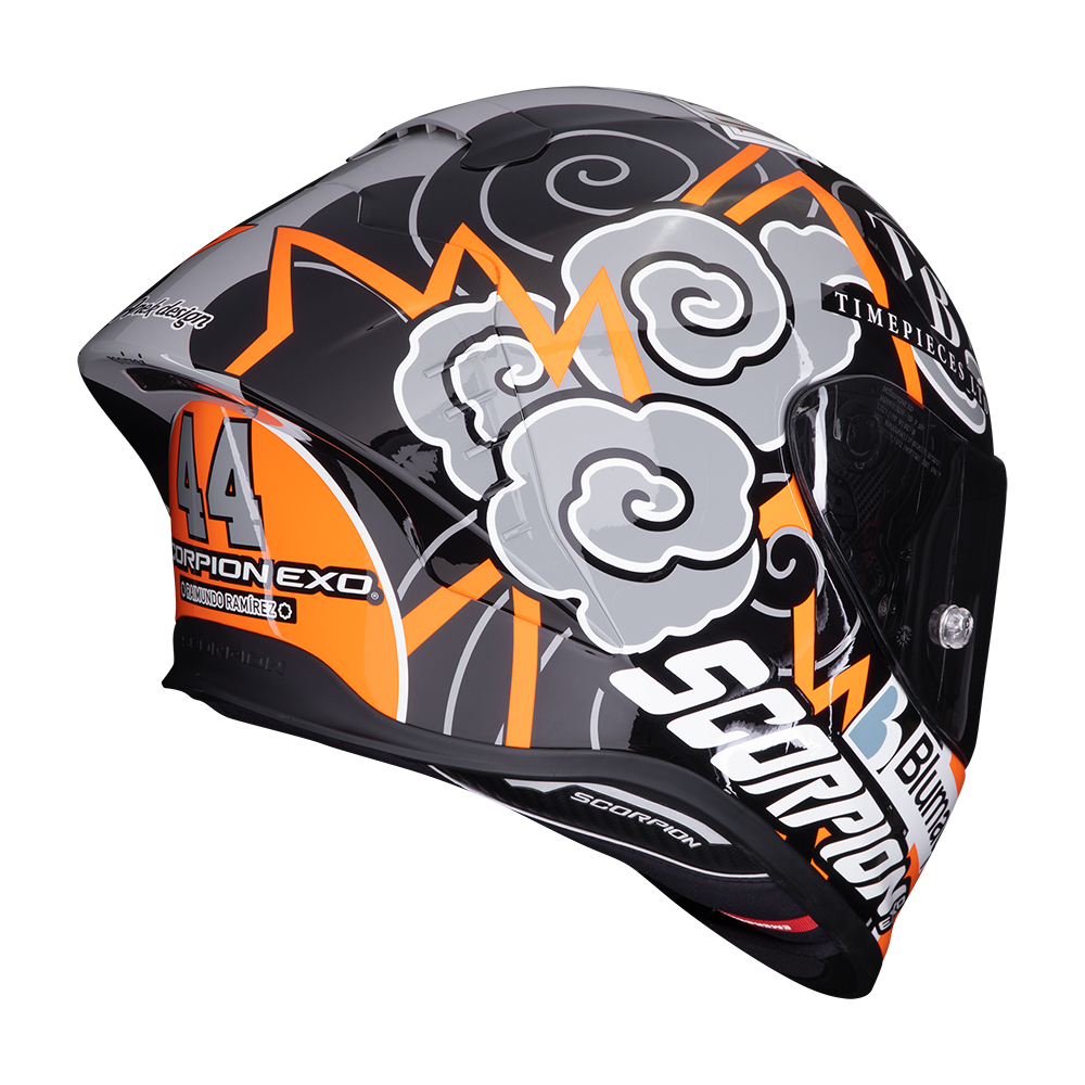 Scorpion EXO-R1 EVO Air FIM Racing Aron Cane Naranja Gris - vista 3