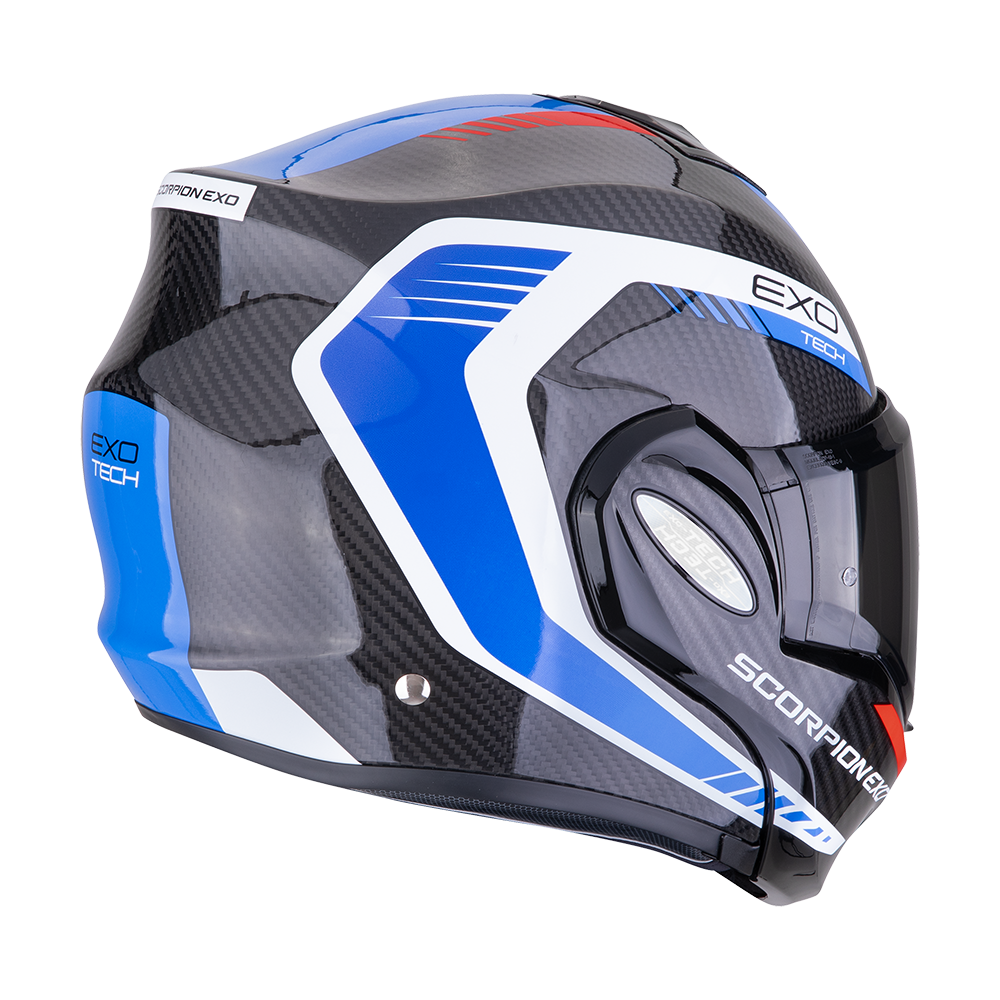 Scorpion EXO-Tech Evo Carbon Cosy Negro Azul Rojo Brillo - vista 2