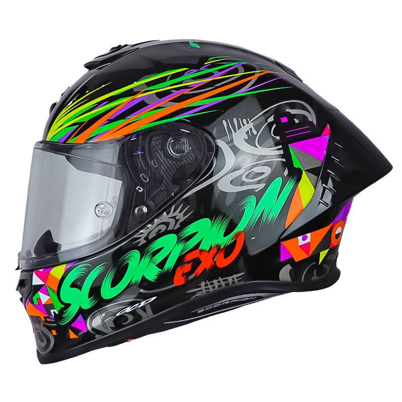 Scorpion EXO-R1 EVO II Air Savage Verde Naranja Brillo - vista 1