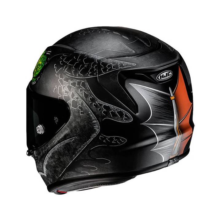 HJC RPHA 12 Toothless Negro Verde - vista 2