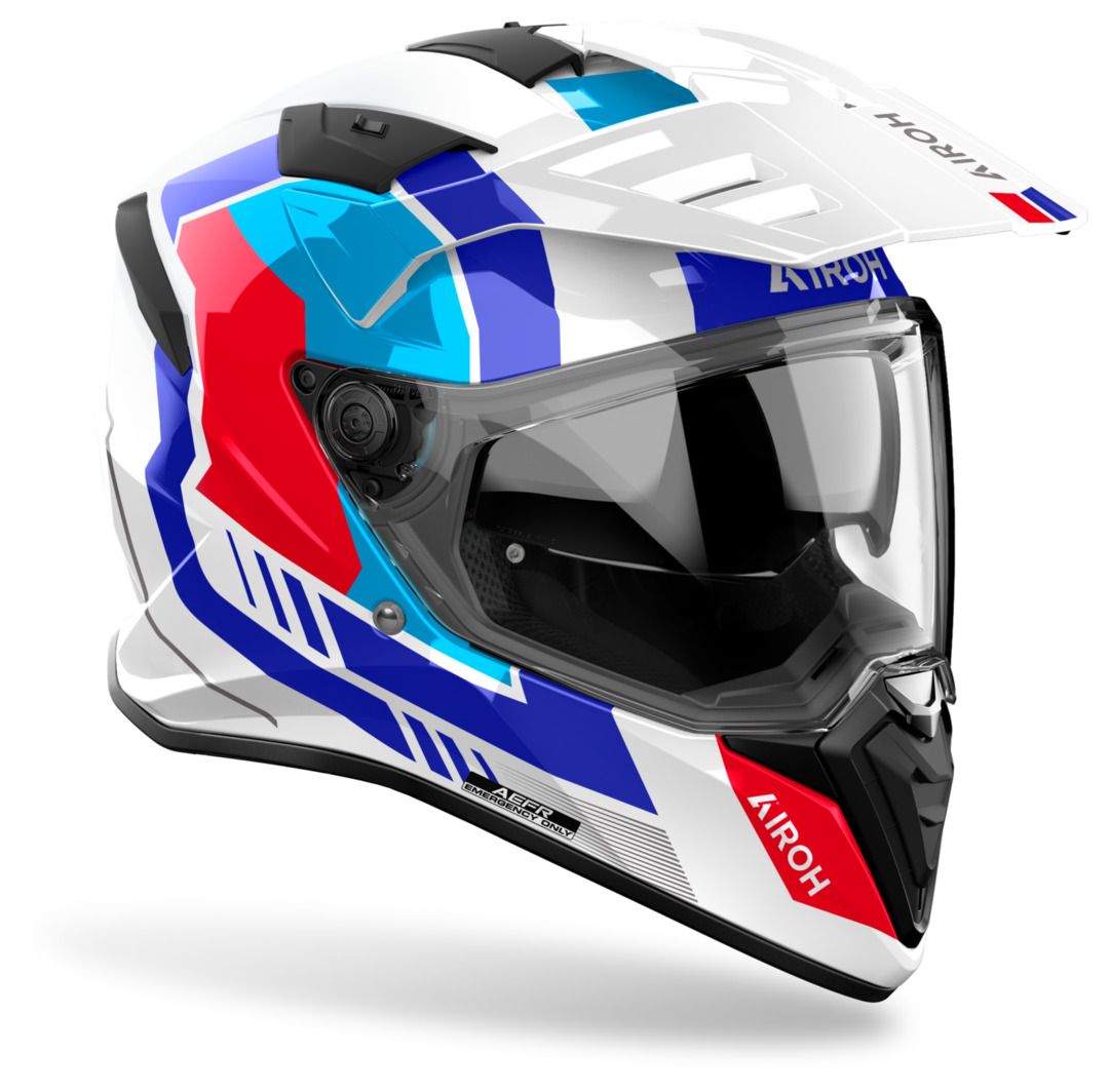 Airoh Bandit Horn Blanco Azul Rojo Brillo - vista 2