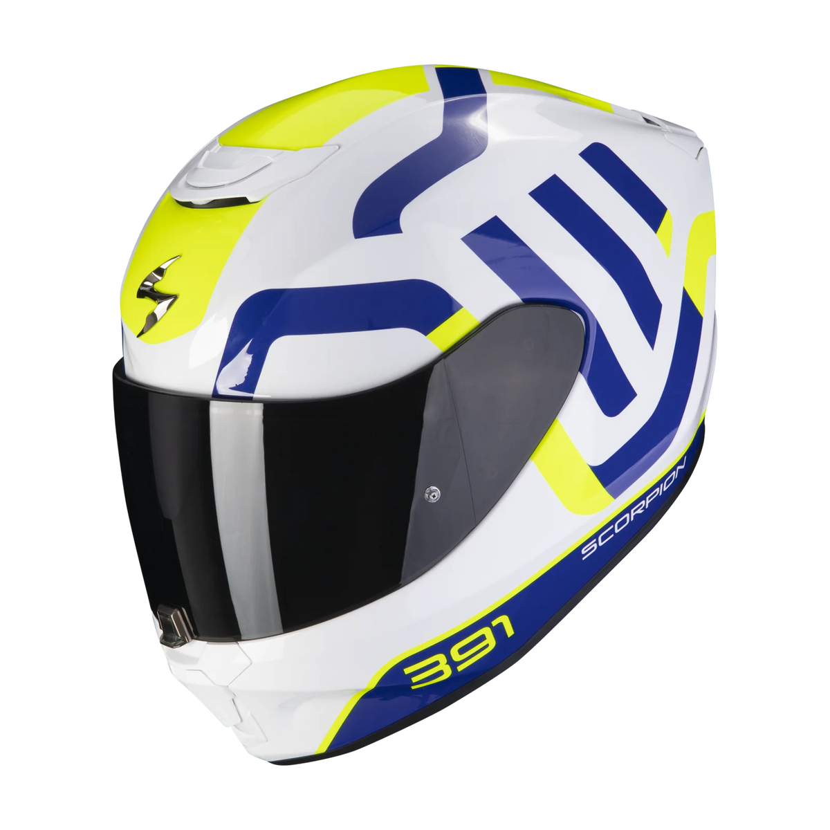 Scorpion EXO-391 Arok Blanco Azul Neón Brillo - vista 1