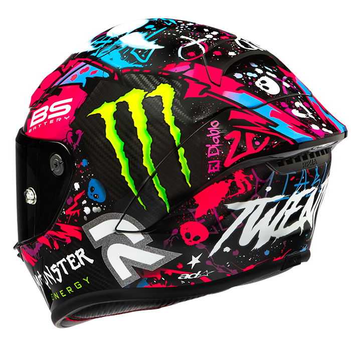 HJC RPHA 1 V2 Carbon Funky Diablo Rosa Negro - vista 4