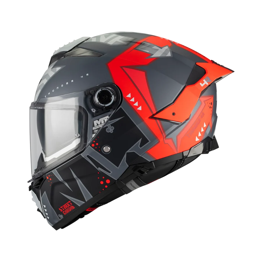 Casco MT Thunder 4 R SV Canvas C5 Gris Rojo Mate - vista 1
