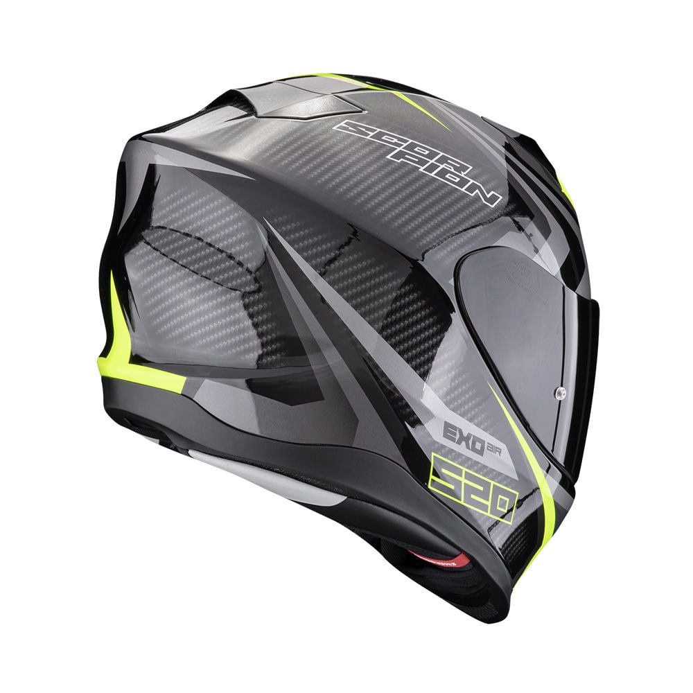 Scorpion EXO-520 EVO Air Terra Negro Plata Amarillo Neón Brillo - vista 3