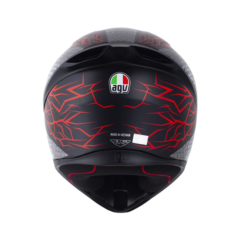 Casco AGV K1 S Speedarmor Negro Gris Rojo Mate - vista 2