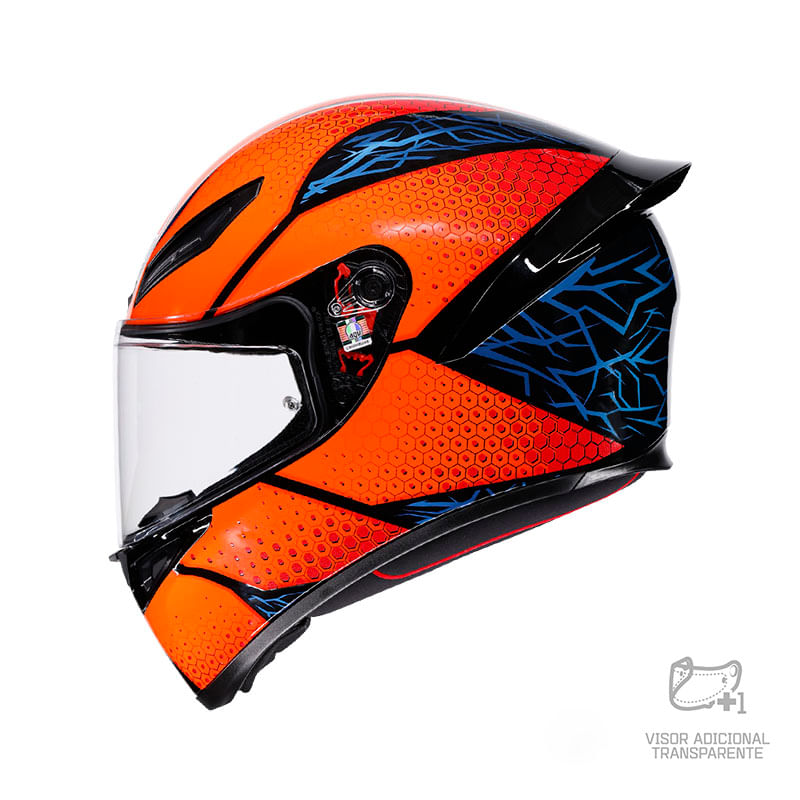 Casco AGV K1 S Speedarmor Negro Naranja Azul - vista 1