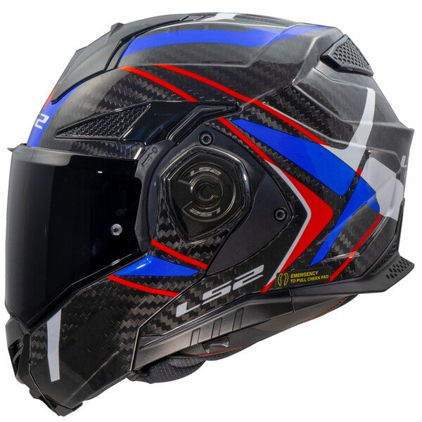 LS2 FF901 Advant X Carbon Future II Rojo Azul Brillo - vista 1
