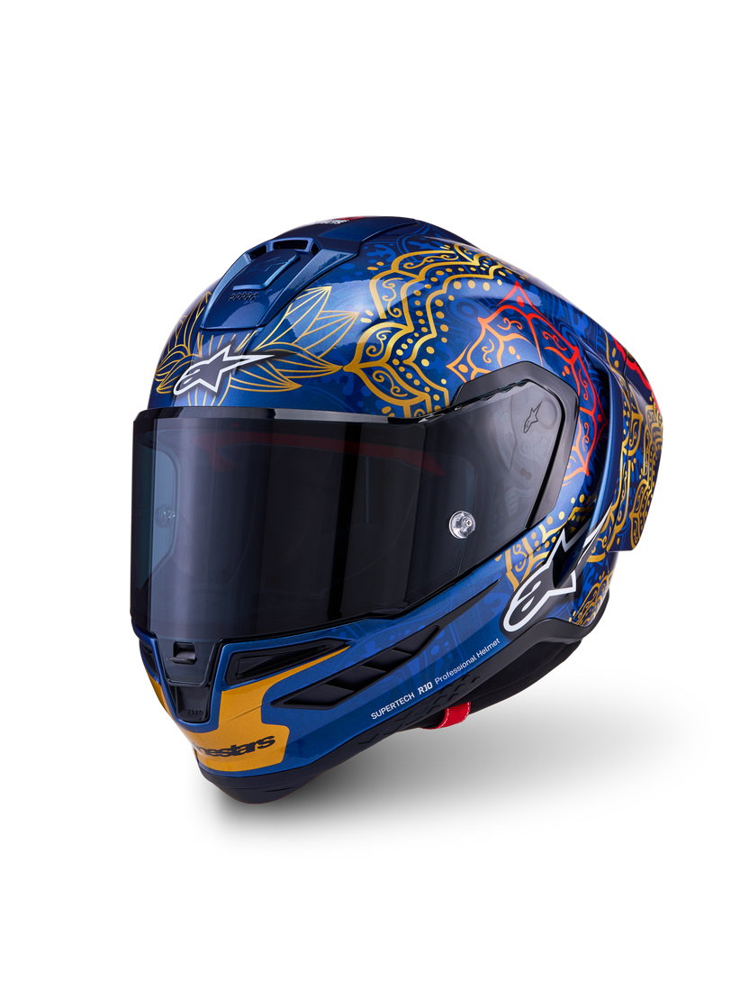 Alpinestars Supertech R10 Martinator Thai Azul Negro Rojo Dorado Brillo - vista 2