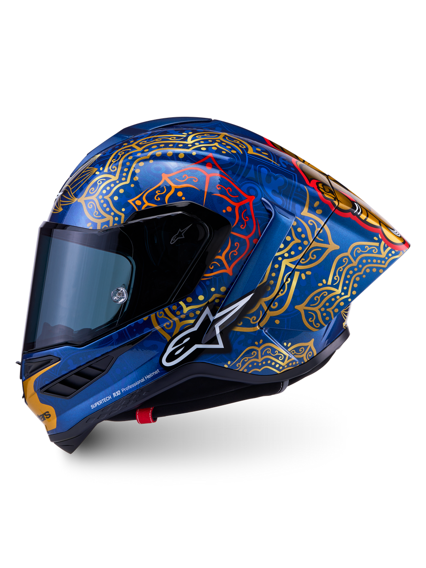 Alpinestars Supertech R10 Martinator Thai Azul Negro Rojo Dorado Brillo - vista 1