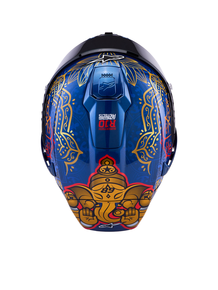 Alpinestars Supertech R10 Martinator Thai Azul Negro Rojo Dorado Brillo - vista 3