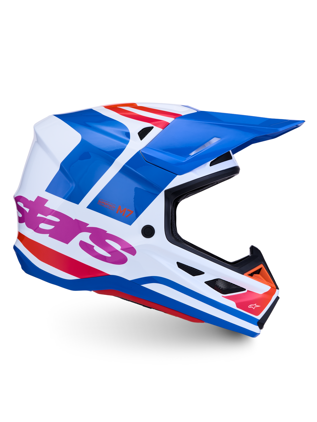 Alpinestars S-M7 Core Blanco Azul Naranja Rosa Brillo - vista 1