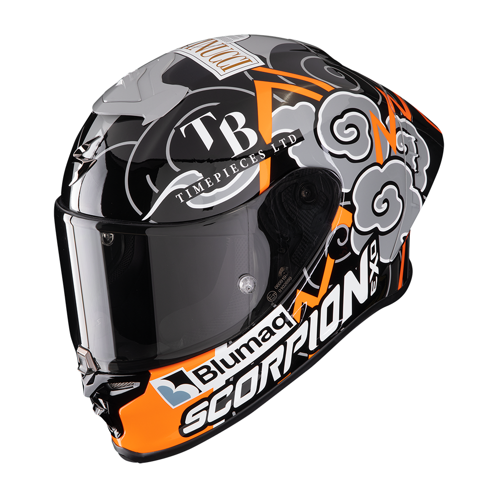 Scorpion EXO-R1 EVO Air FIM Racing Aron Cane Naranja Gris - vista 1