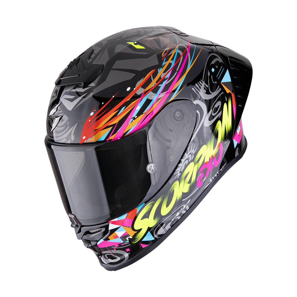 Scorpion EXO-R1 EVO II Air Savage Negro Azul Rosa Brillo - vista 1