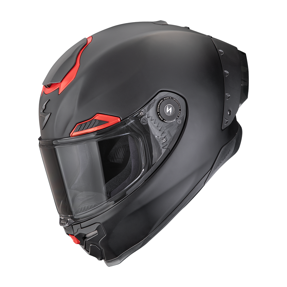 Scorpion EXO-Race Air Solid Negro Mate Rojo - vista 1