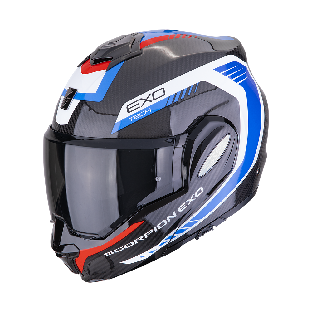 Scorpion EXO-Tech Evo Carbon Cosy Negro Azul Rojo Brillo - vista 1