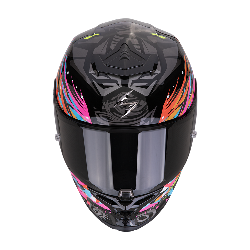 Scorpion EXO-R1 EVO II Air Savage Negro Azul Rosa Brillo - vista 2