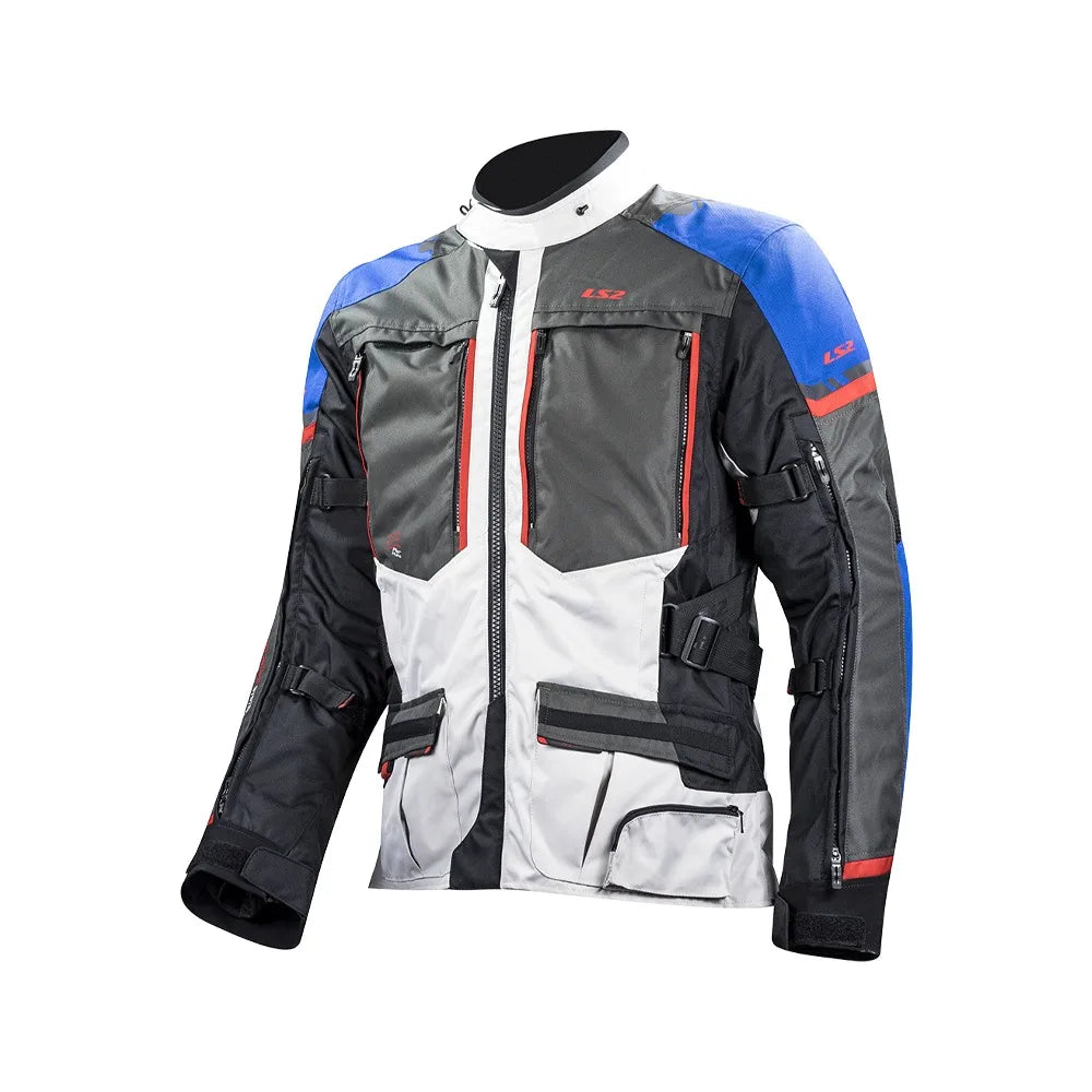 LS2 Norway Man Negro Azul Rojo - vista 1