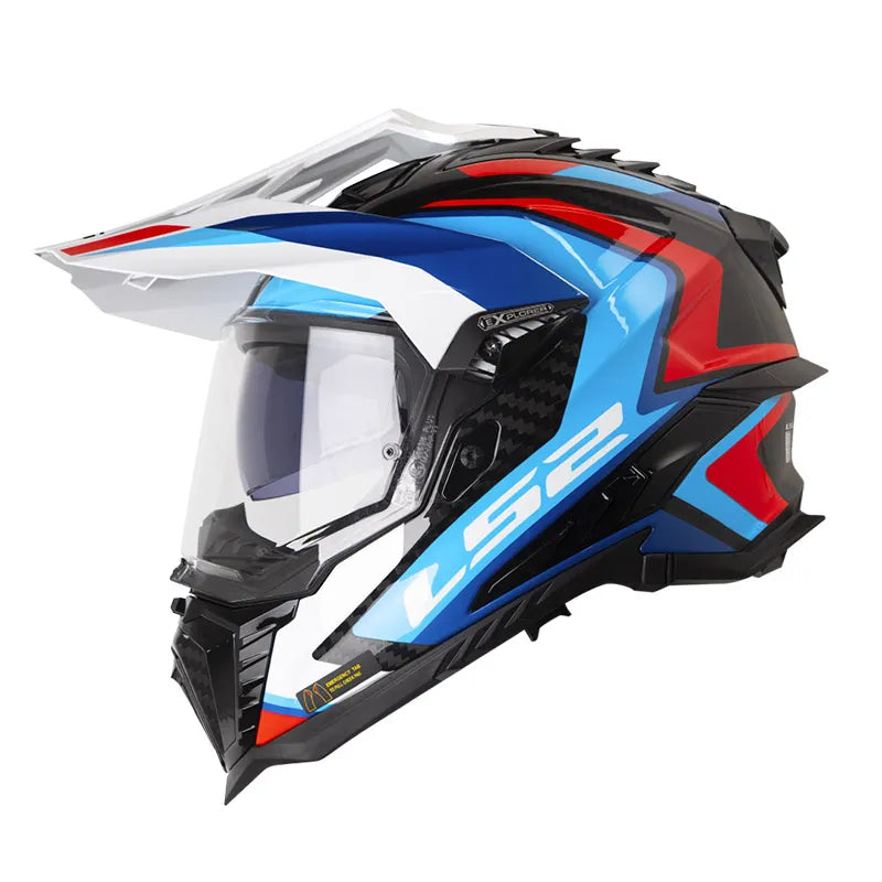 LS2 MX701 Explorer Carbon Frontier Blanco Azul - vista 1