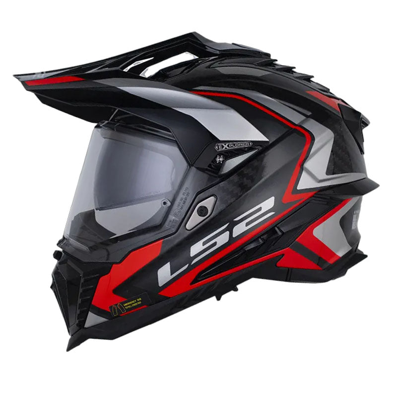 LS2 MX701 Explorer Carbon Frontier Rojo Negro Brillo - vista 1