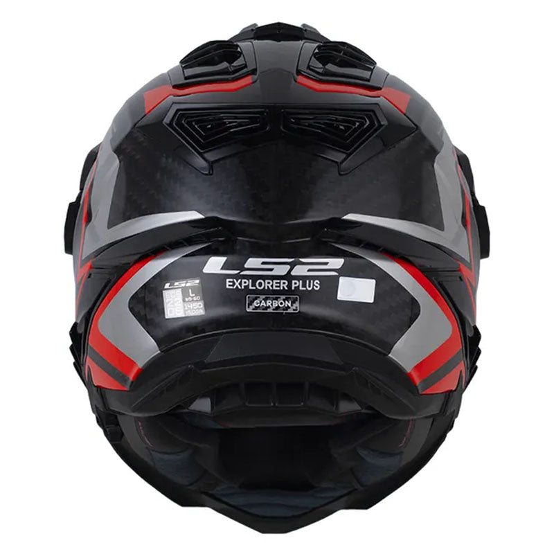 LS2 MX701 Explorer Carbon Frontier Rojo Negro Brillo - vista 3
