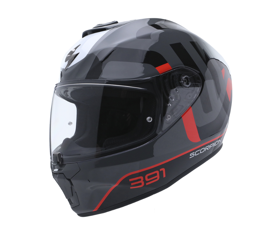 Scorpion EXO-391 Arok Negro Rojo Brillo - vista 2