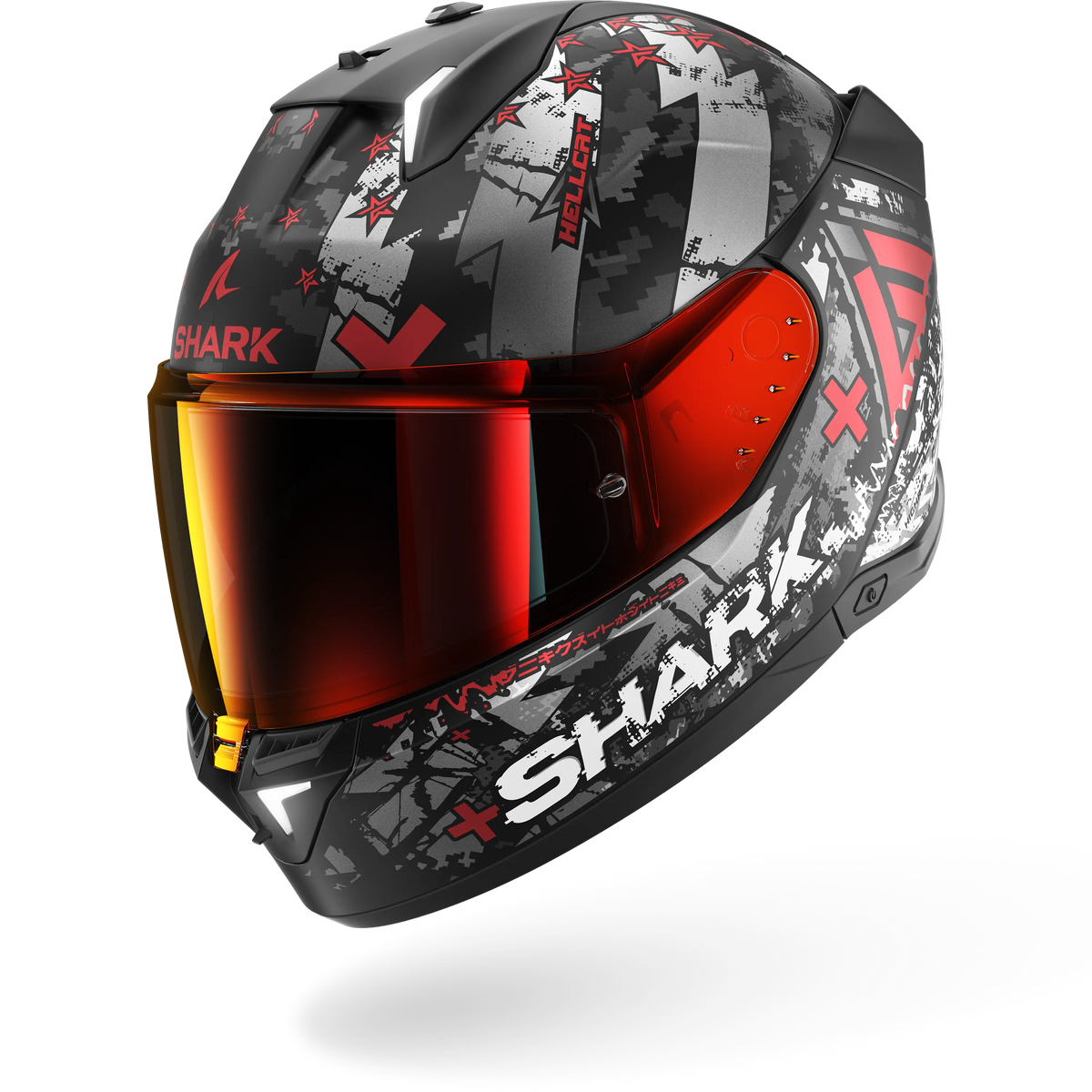 Shark Skwal i3 Hellcat Negro Gris Rojo Mate - vista 2