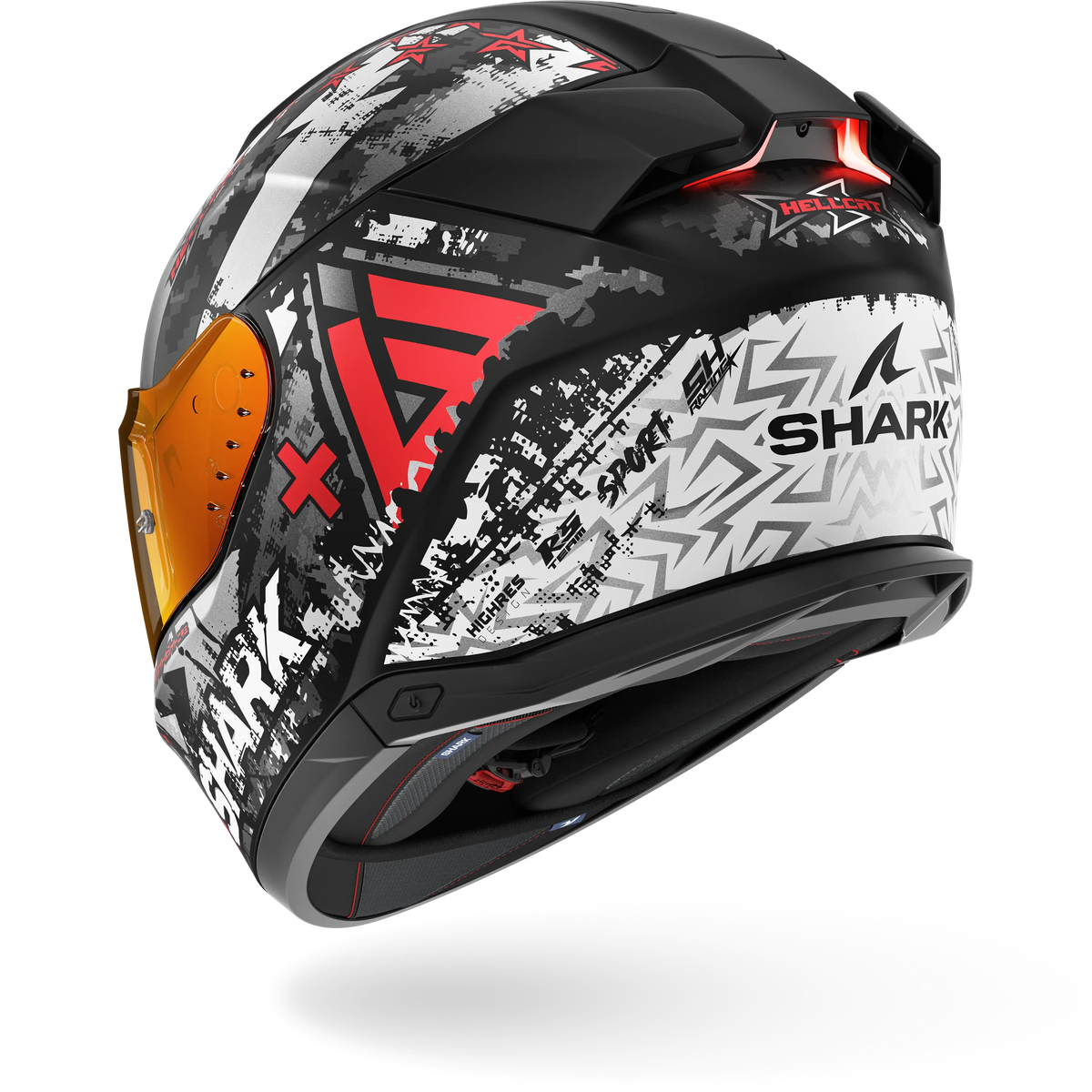 Shark Skwal i3 Hellcat Negro Gris Rojo Mate - vista 3