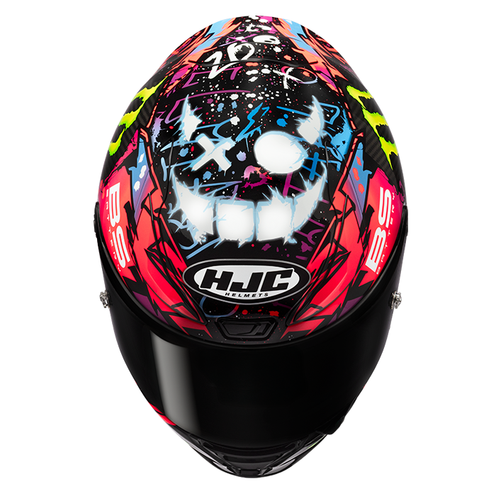 HJC RPHA 1 V2 Carbon Funky Diablo Rosa Negro - vista 3