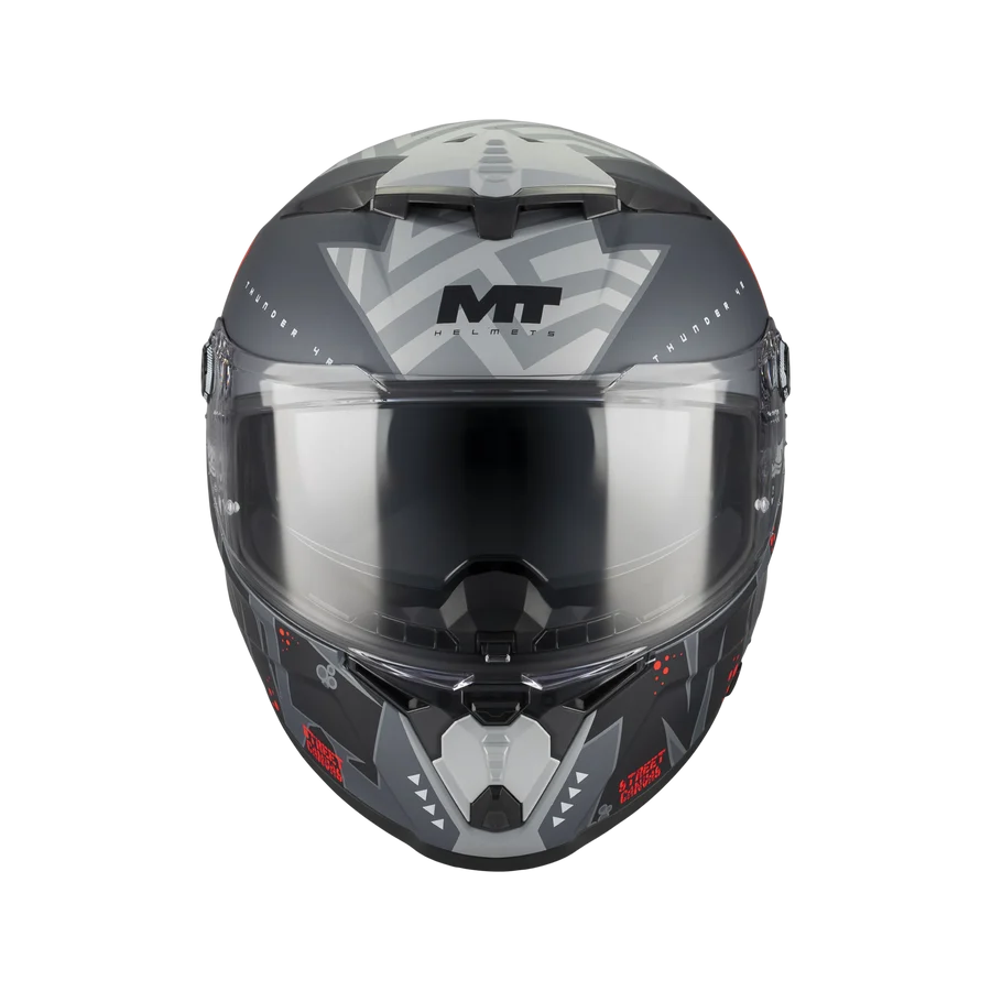 Casco MT Thunder 4 R SV Canvas C5 Gris Rojo Mate - vista 3