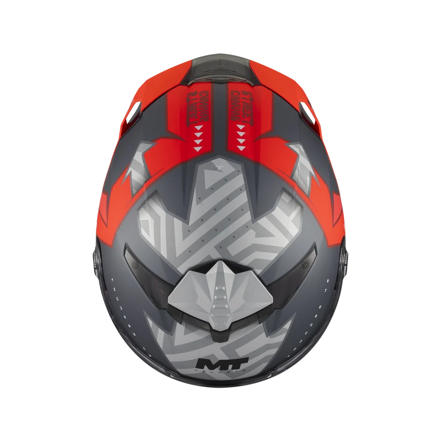 Casco MT Thunder 4 R SV Canvas C5 Gris Rojo Mate - vista 4