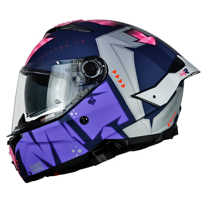 Casco MT Thunder 4 R SV Canvas C8 Gris Rosa Mate - vista 1