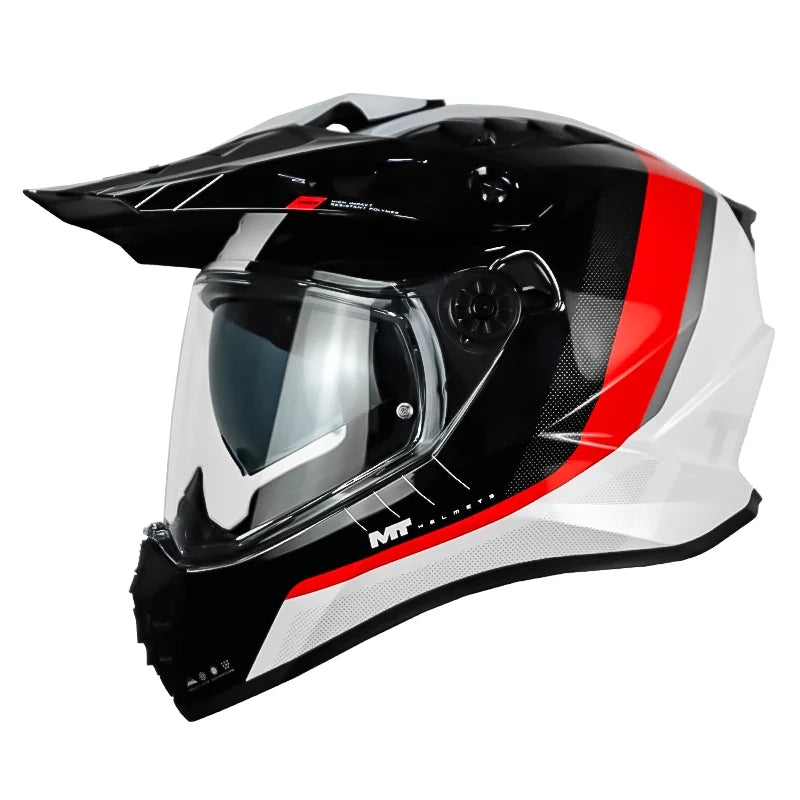 Casco MT Track SV Nomad A15 Negro Rojo Blanco Brillo - vista 1