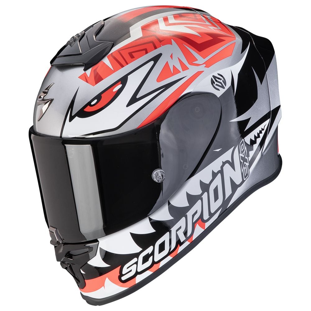 Scorpion EXO-R1 EVO Carbon Air Zaccon Plata Negro Rojo Brillo - vista 1