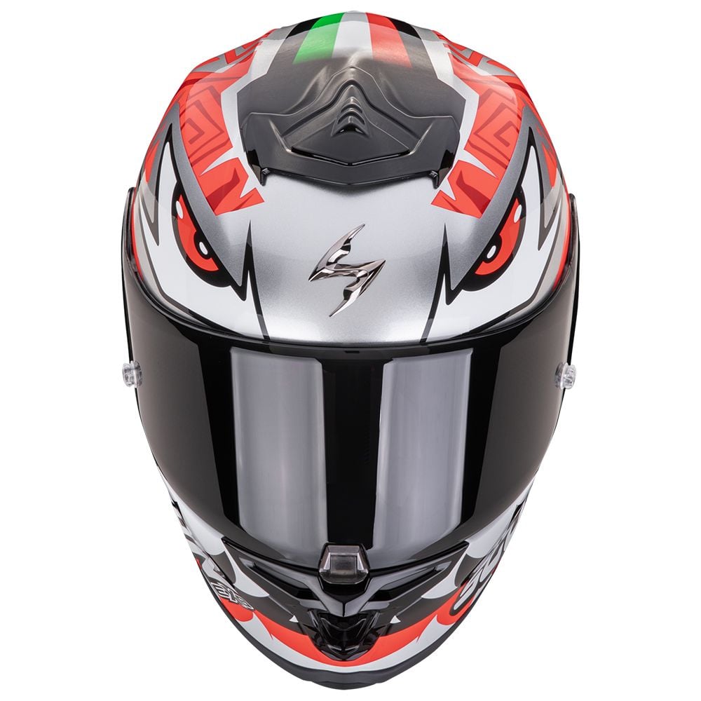Scorpion EXO-R1 EVO Carbon Air Zaccon Plata Negro Rojo Brillo - vista 3